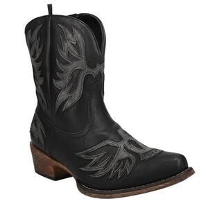 NEW Roper Amelia Western Cowboy Boots Black Faux Leather Eagle Womens 8